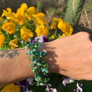 Adorable beach sea bead statement bracelet